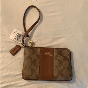 NWT coach brown wristlet